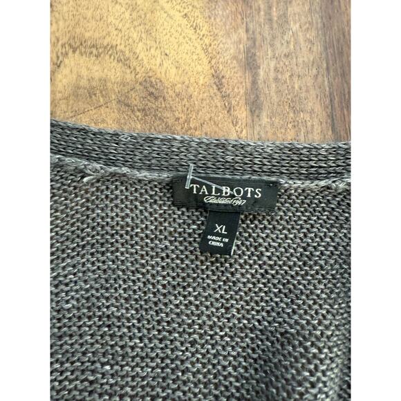 Talbots Women's Gray 3/4 Sleeve Button Up Cardigan Sweater Size XL - Picture 4 of 4
